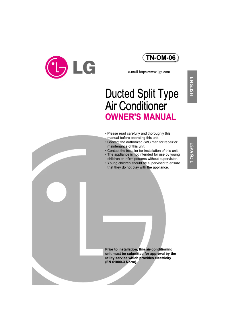 Page n°1 - Manuel utilisateur LG TNNC060BSA3
