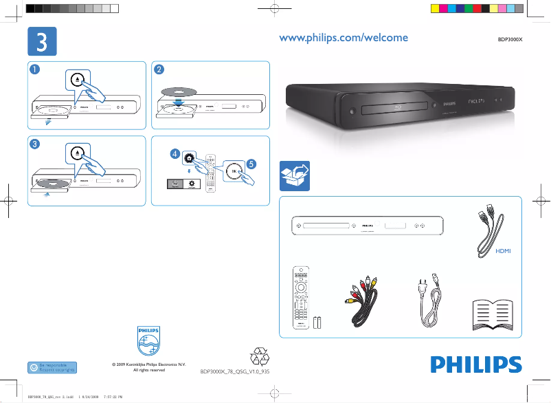 Image de la première page du manuel de l'appareil BDP3000X