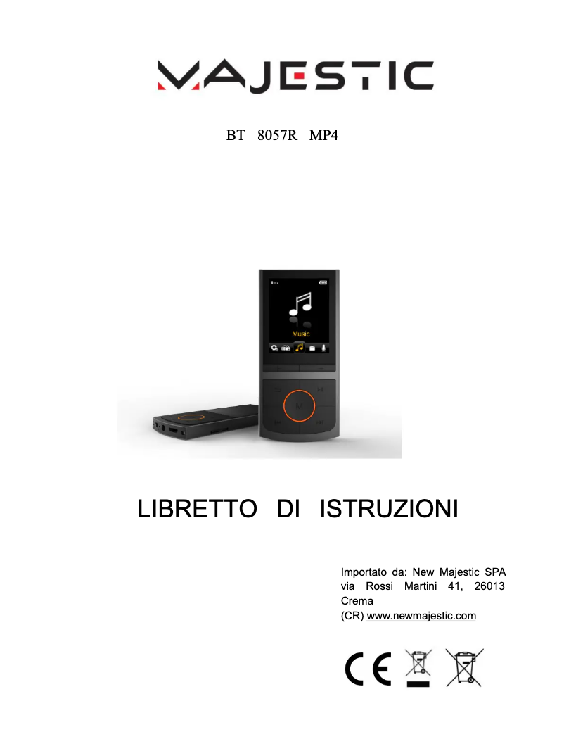 Page n°1 - Manuel utilisateur Majestic BT-8057R