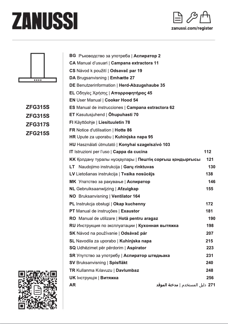 Page n°1 - Manuel utilisateur Zanussi ZFG315S