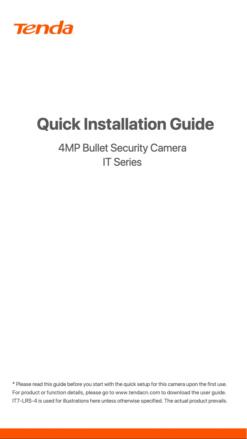 Page n°1 - Manuel utilisateur Tenda IT7-PRS