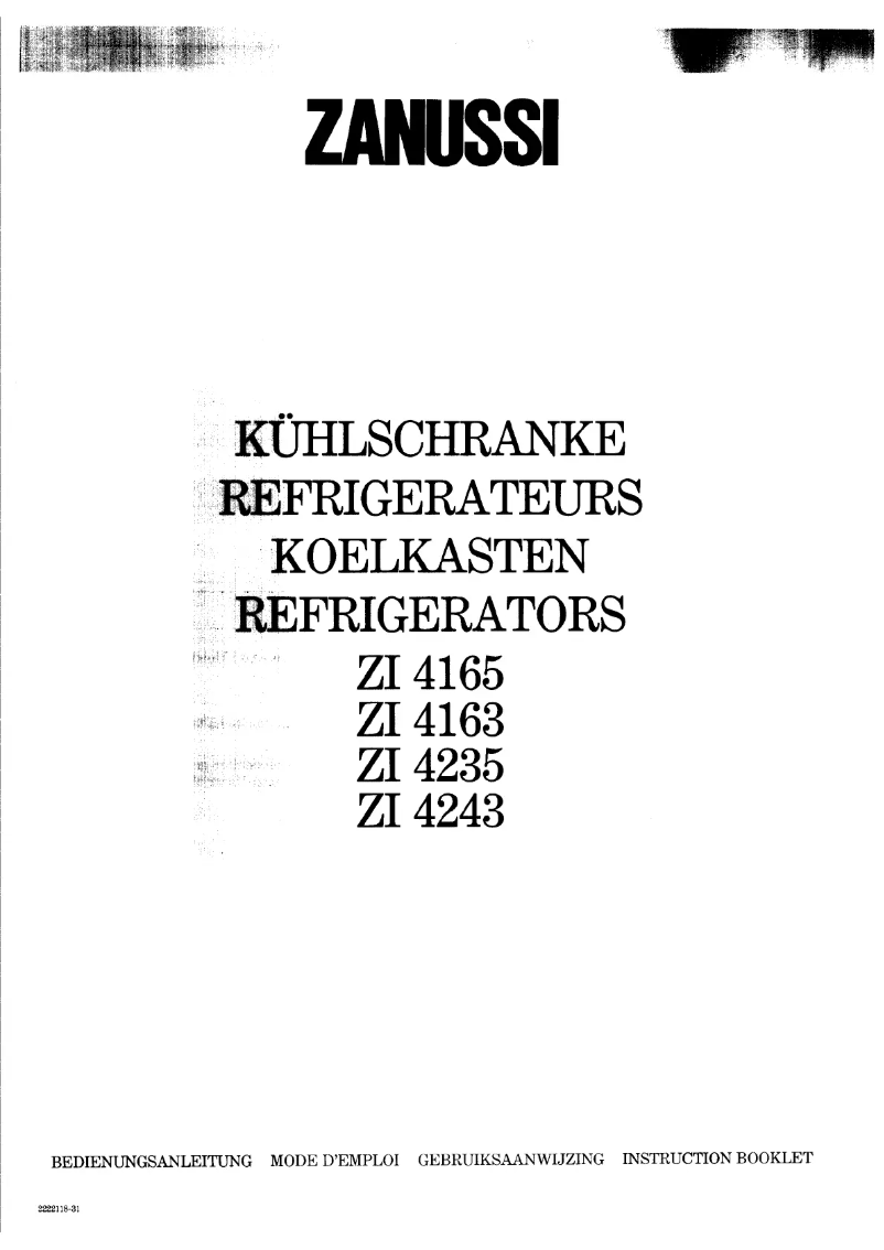 Image de la première page du manuel de l'appareil ZI 4165