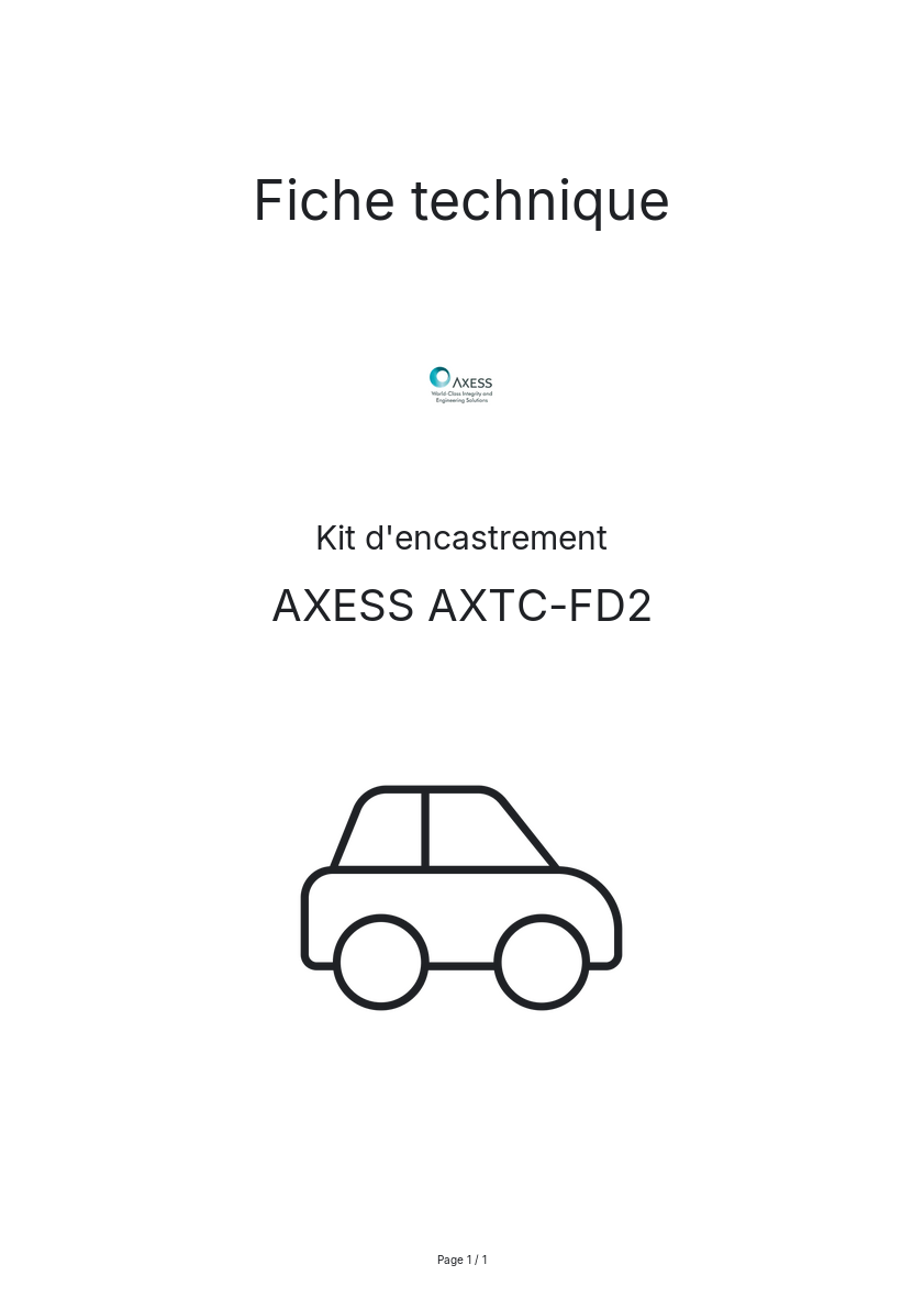 Page n°1 - Fiche technique AXESS AXTC-FD2