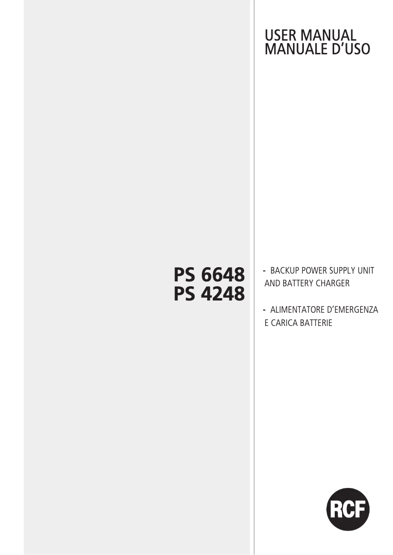 Page n°1 - Manuel utilisateur RCF PS 4248