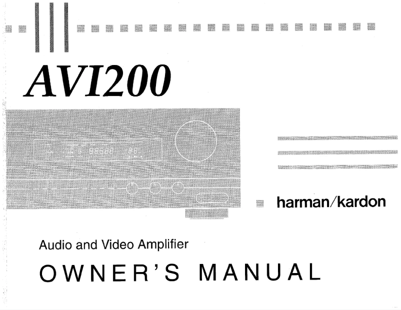 Page n°1 - Manuel utilisateur Harman Kardon AVI200