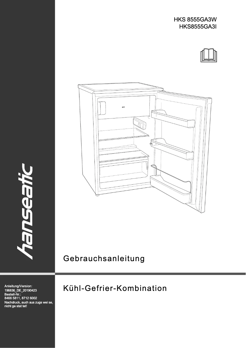 Página 1 del manual Manual de usuario Hanseatic HKS8555GA3I