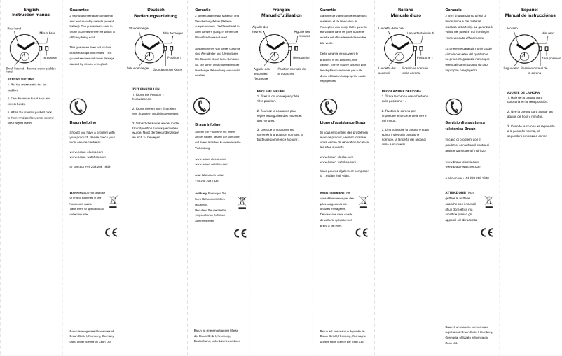 Page n°1 - Manuel utilisateur Braun BN0024