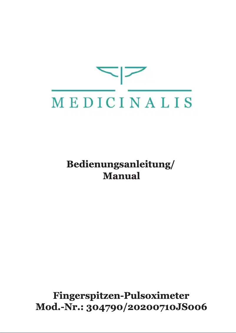 Page 1 of the manual User Manual Medicinalis 304790