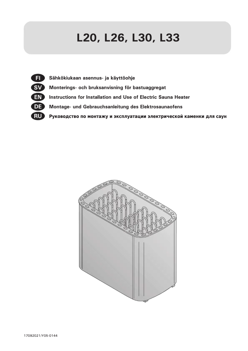 Page 1 de la notice Manuel utilisateur Harvia Profi Pro L26 HRL260400