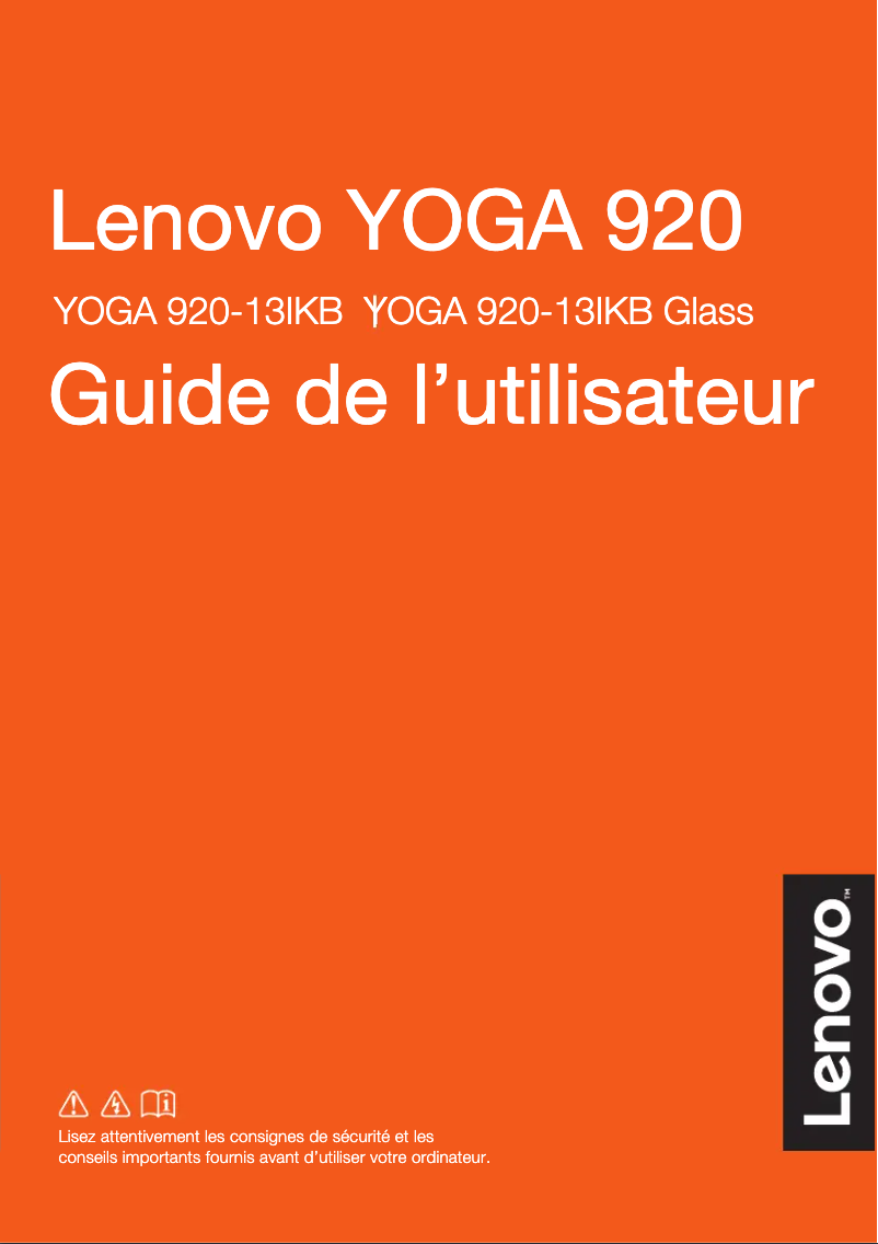 Page n°1 - Manuel utilisateur Lenovo Yoga 920-13IKB Glass