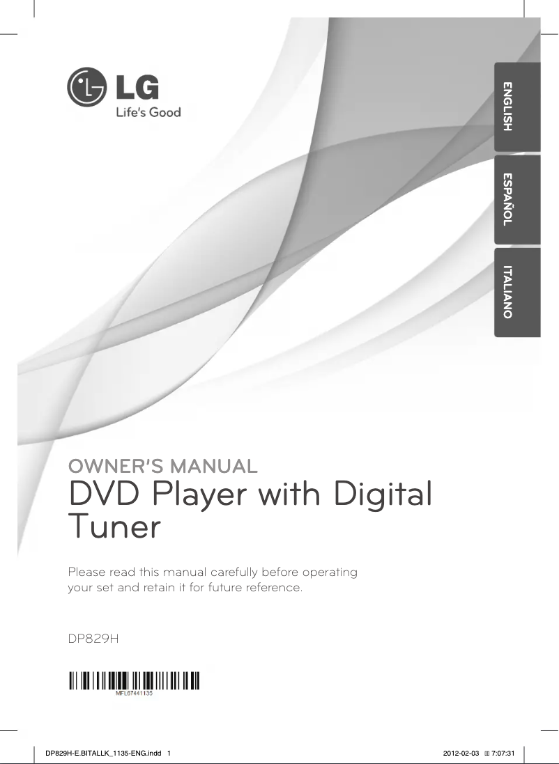 Página 1 del manual Manual de usuario LG DP829H