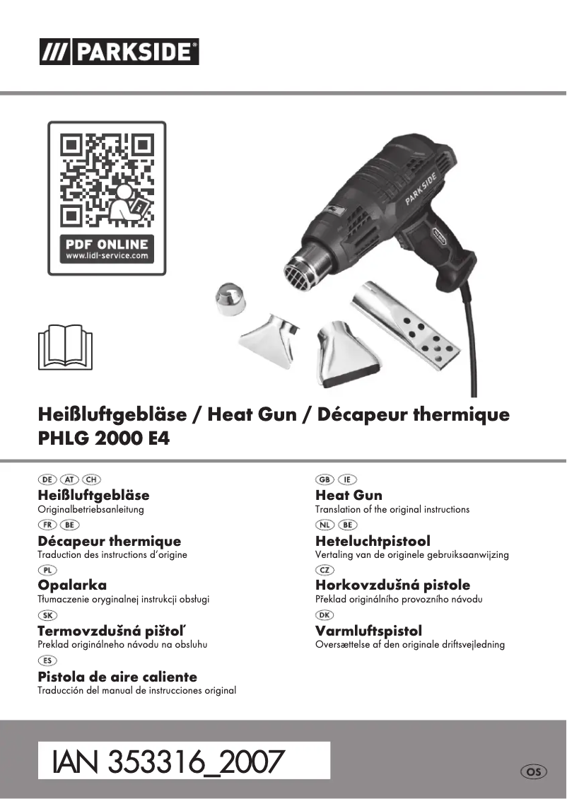 Image de la première page du manuel de l'appareil PHLG 2000 E4