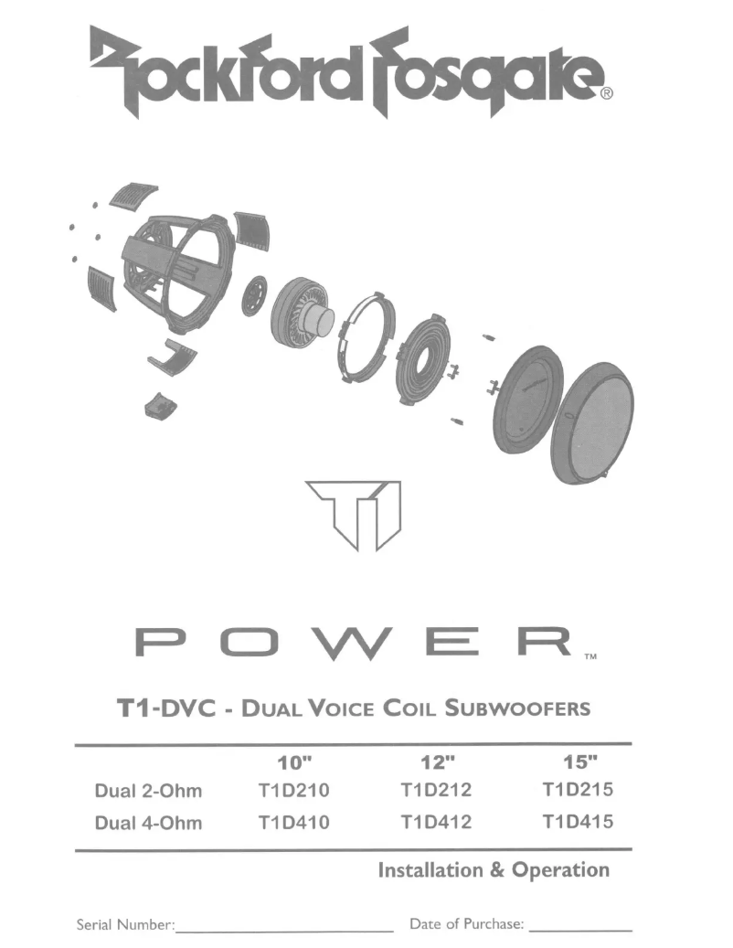 Página 1 del manual Manual de instrucciones Rockford Fosgate Power T1D412