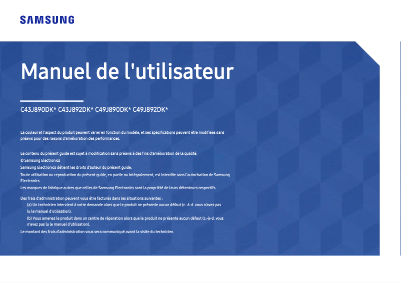 Image de la première page du manuel de l'appareil C43J892DKU