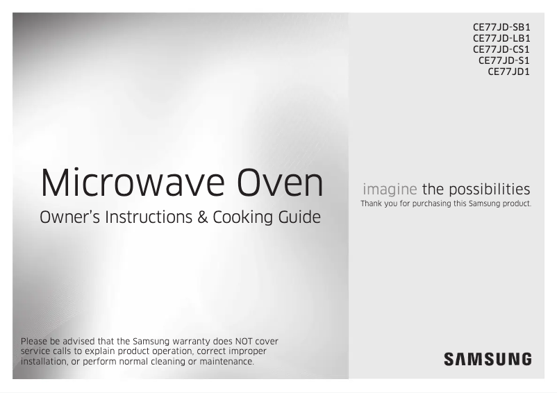 Page n°1 - Manuel utilisateur Samsung CE77JD-S1