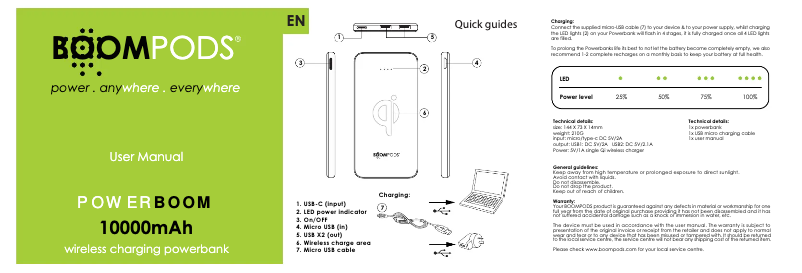 Image de la première page du manuel de l'appareil Powerboom Qi