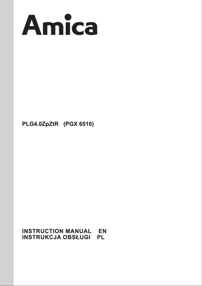 Page n°1 - Manuel utilisateur Amica PGX6510