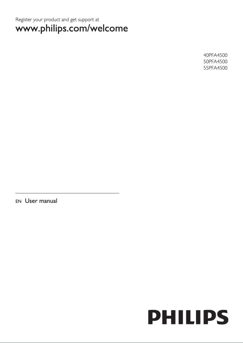 Imagen de la primera página del manual del dispositivo 4500 series 55PFA4500