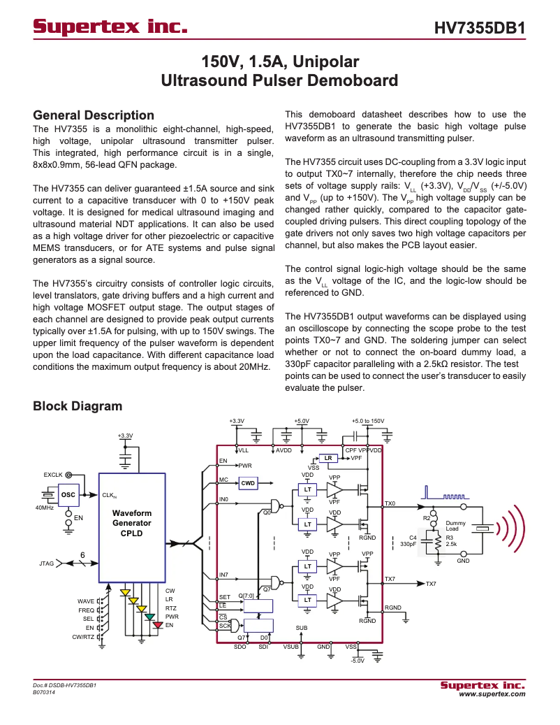 Imagen de la primera página del manual del dispositivo HV7355DB1