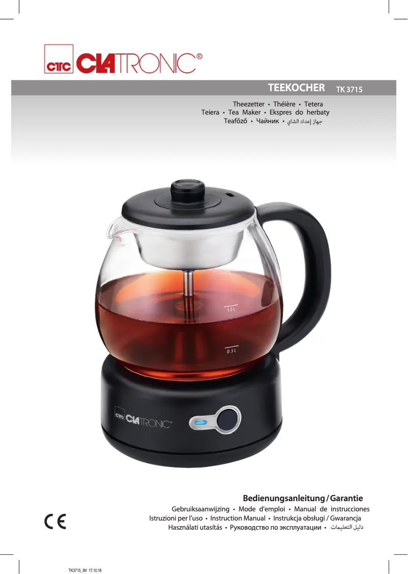 Page 1 de la notice Manuel utilisateur Clatronic TK 3715