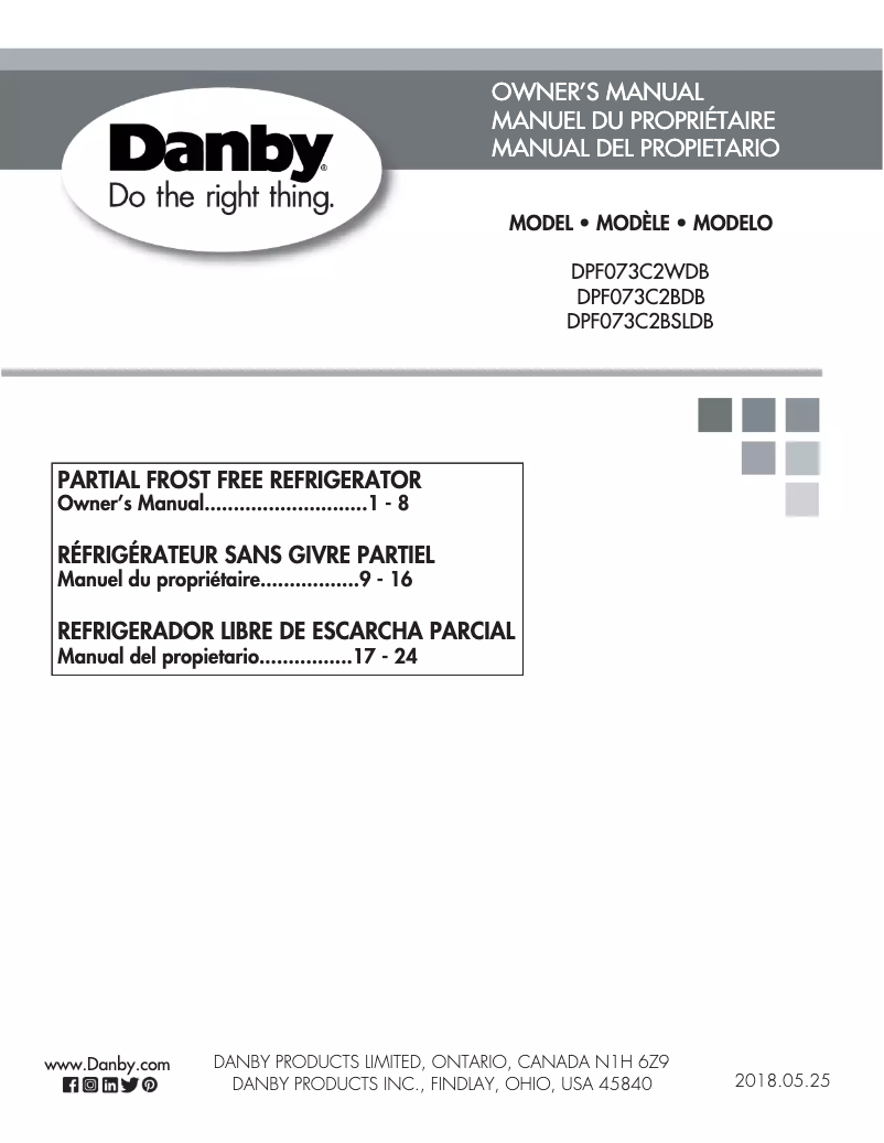 Image de la première page du manuel de l'appareil DPF073C2BSLDB