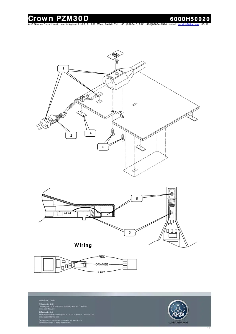Page n°1 - Manuel utilisateur AKG PZM-30D