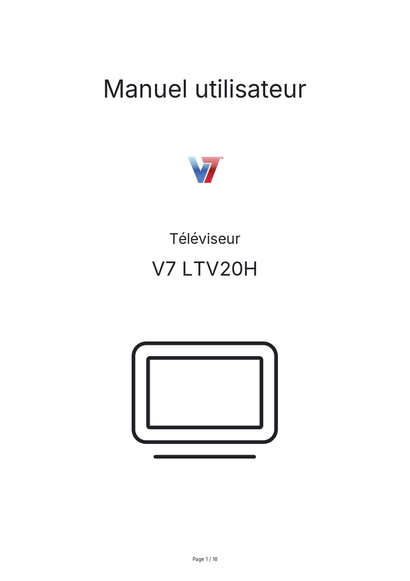 Page n°1 - Manuel utilisateur V7 LTV20H