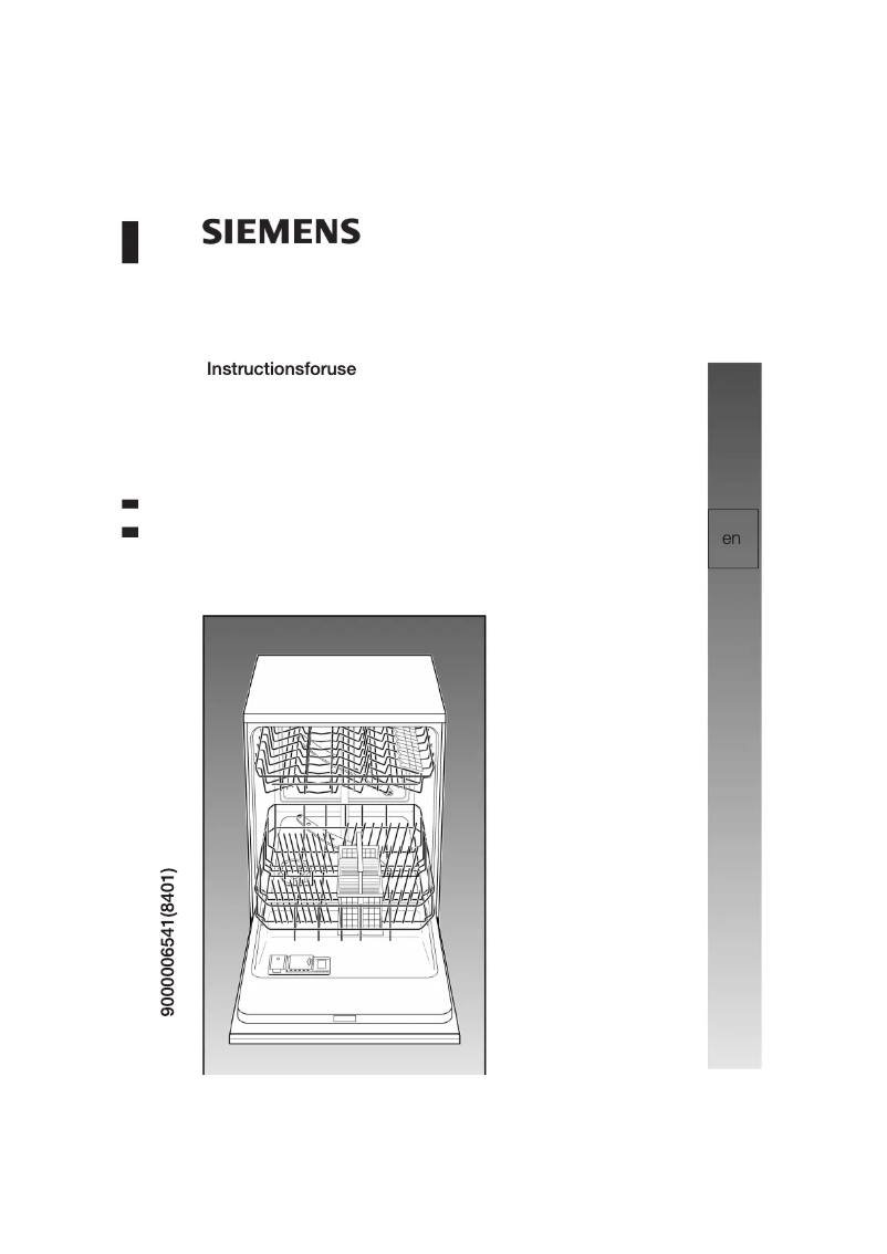 Page n°1 - Manuel utilisateur Siemens SE20T590EU
