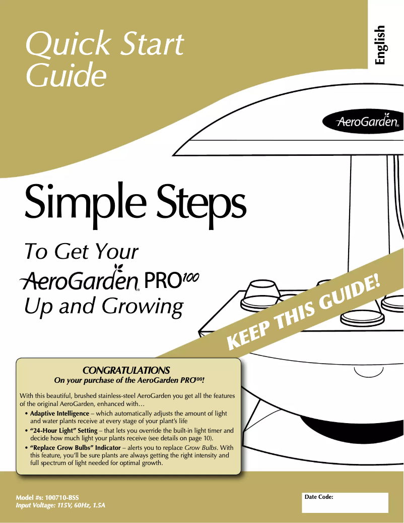 Image de la première page du manuel de l'appareil Pro100