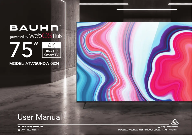 Page 1 de la notice Manuel utilisateur Bauhn ATV75UHDW-0324