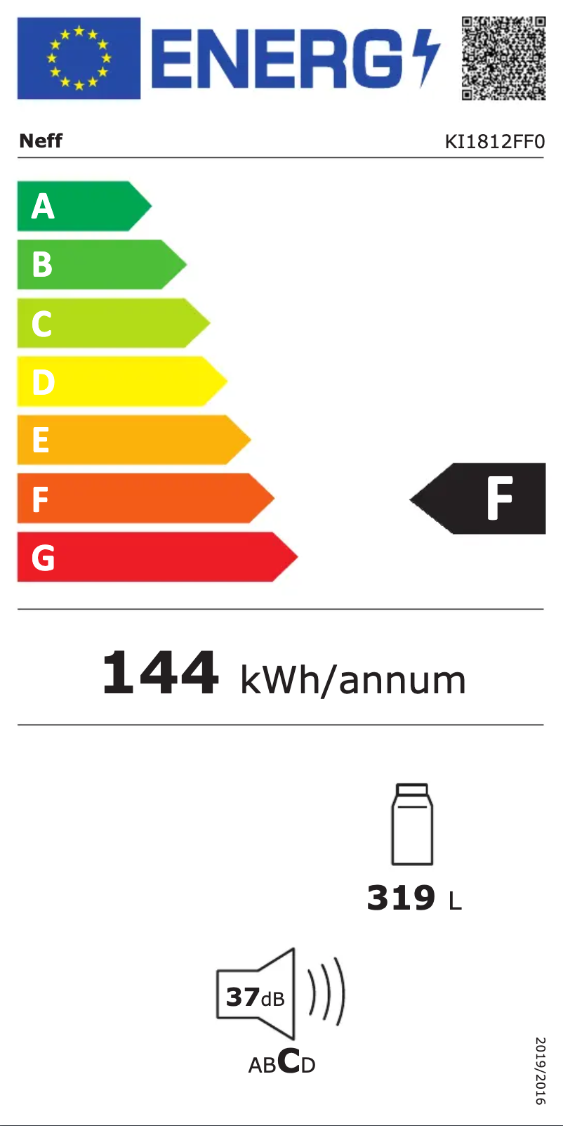Page n°1 - Label énergétique Neff KI1812FF0