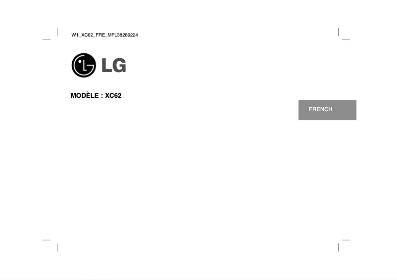 Page 1 de la notice Manuel utilisateur LG XC62-D0U