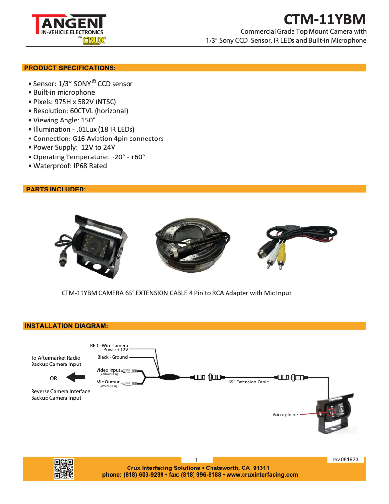 Page 1 de la notice Manuel utilisateur CRUX CTM-11YBM