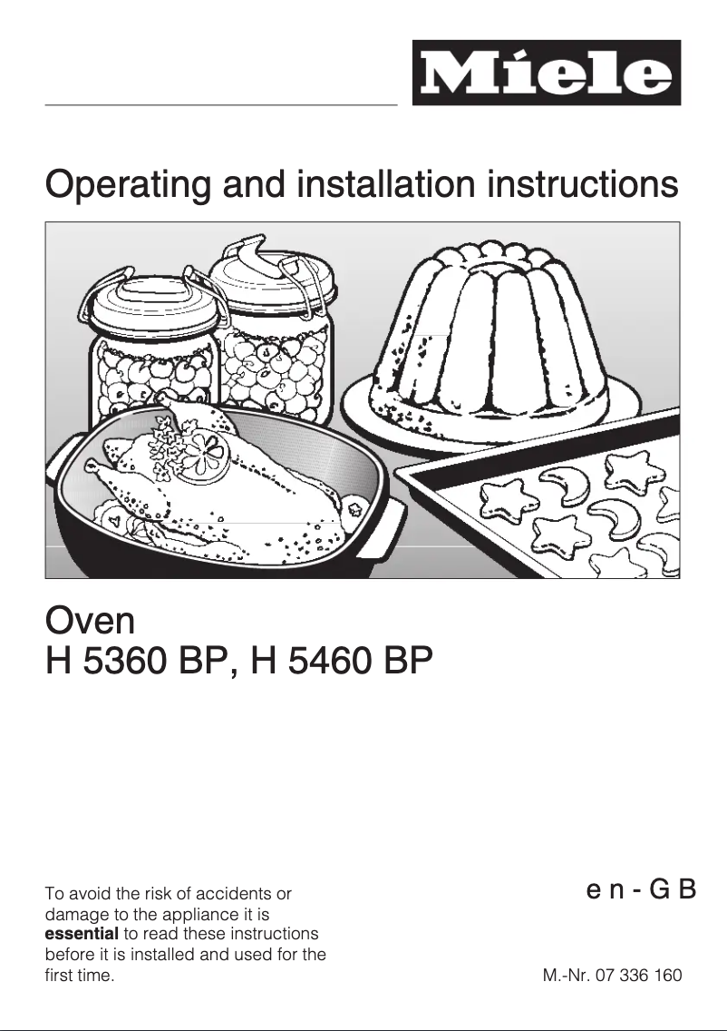 Page n°1 - Manuel utilisateur Miele H 5460 BP