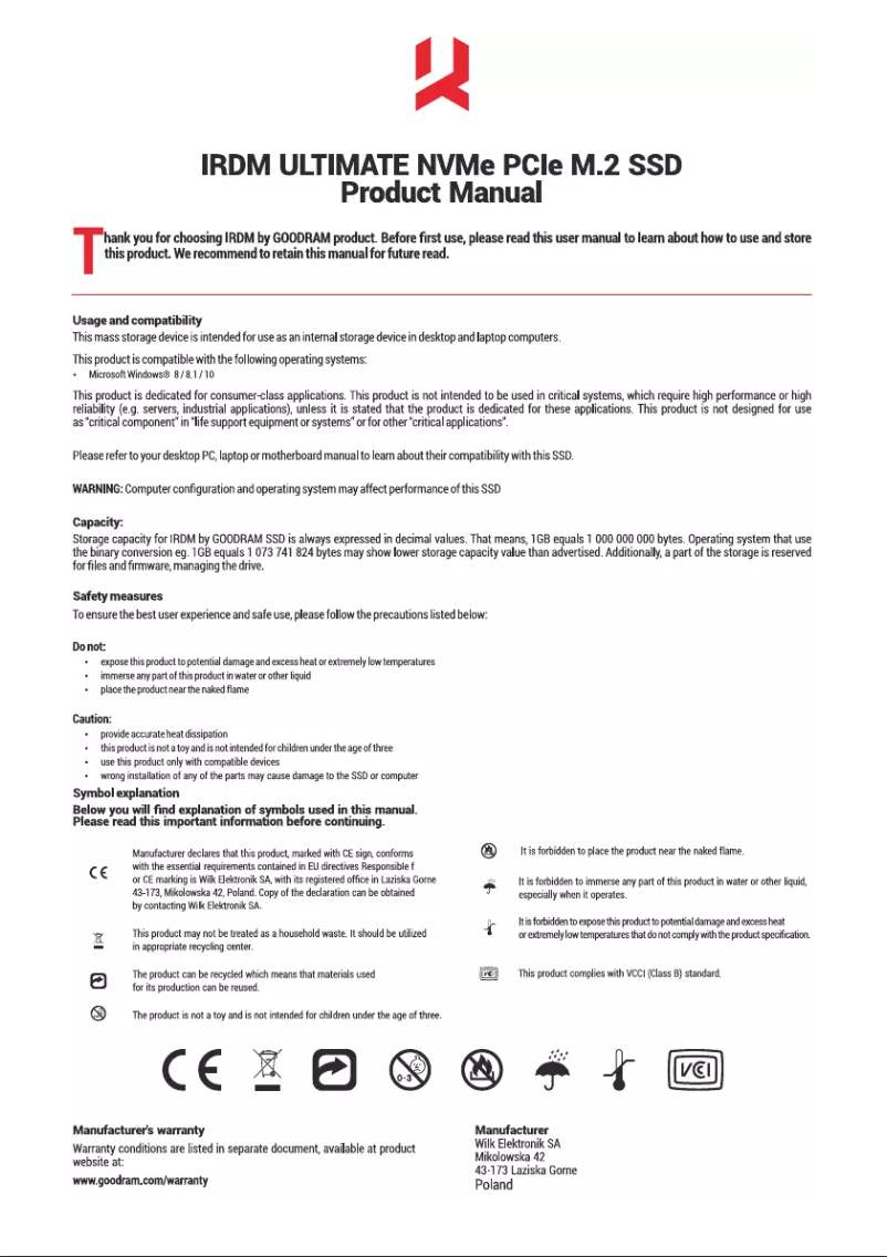 Image de la première page du manuel de l'appareil IRDM Ultimate