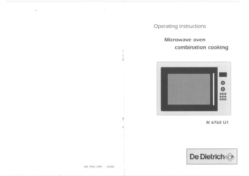 Page 1 de la notice Manuel utilisateur De Dietrich M6768U1