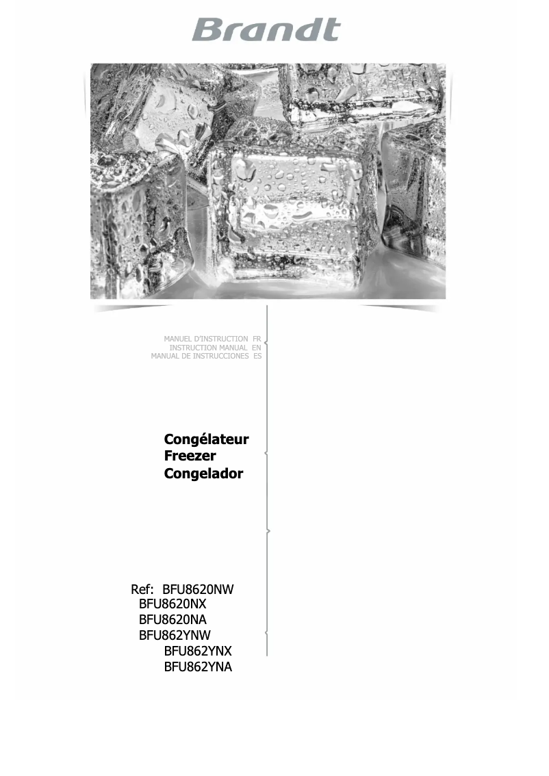 Image de la première page du manuel de l'appareil BFU8620NW