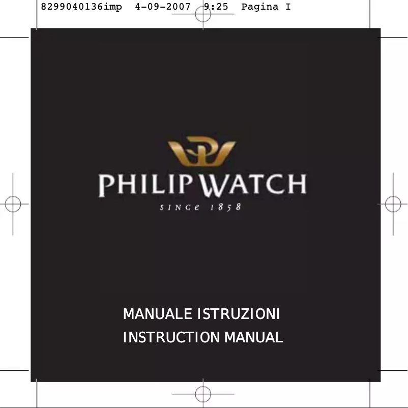 Page 1 de la notice Manuel utilisateur Philip Watch Quartz Date