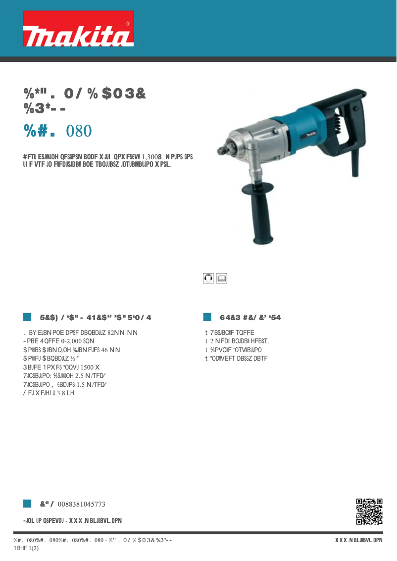 Page n°1 - Fiche technique Makita DBM080