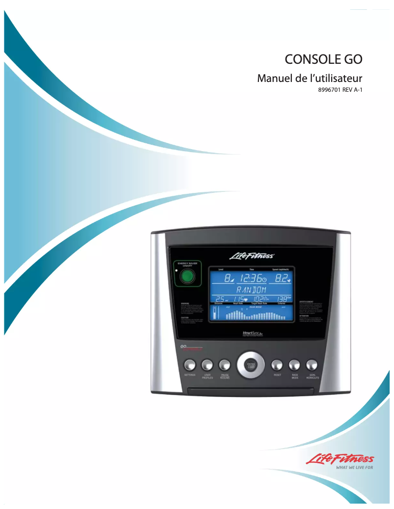 Page 1 de la notice Manuel utilisateur Life Fitness RS1 Go