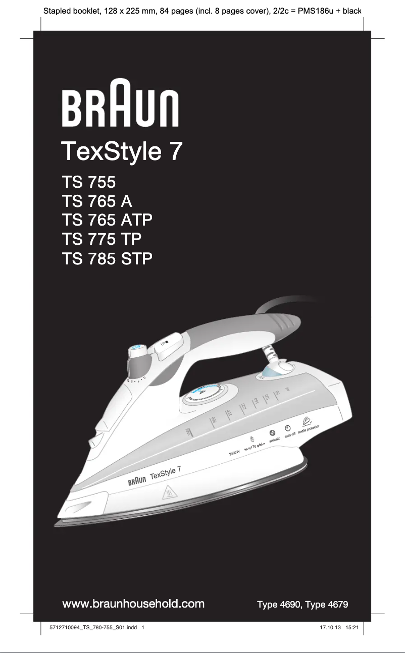 Page n°1 - Manuel utilisateur Braun TexStyle 7 TS 755