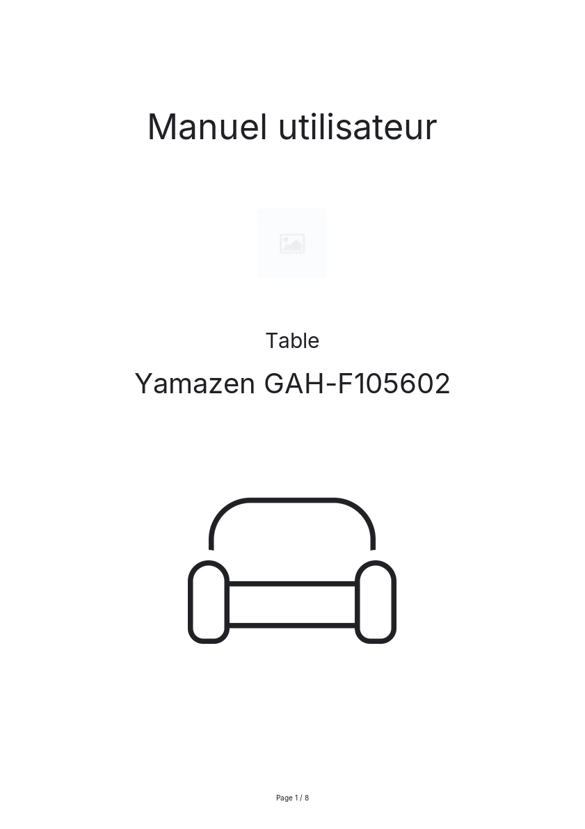 Page n°1 - Manuel utilisateur Yamazen GAH-F105602