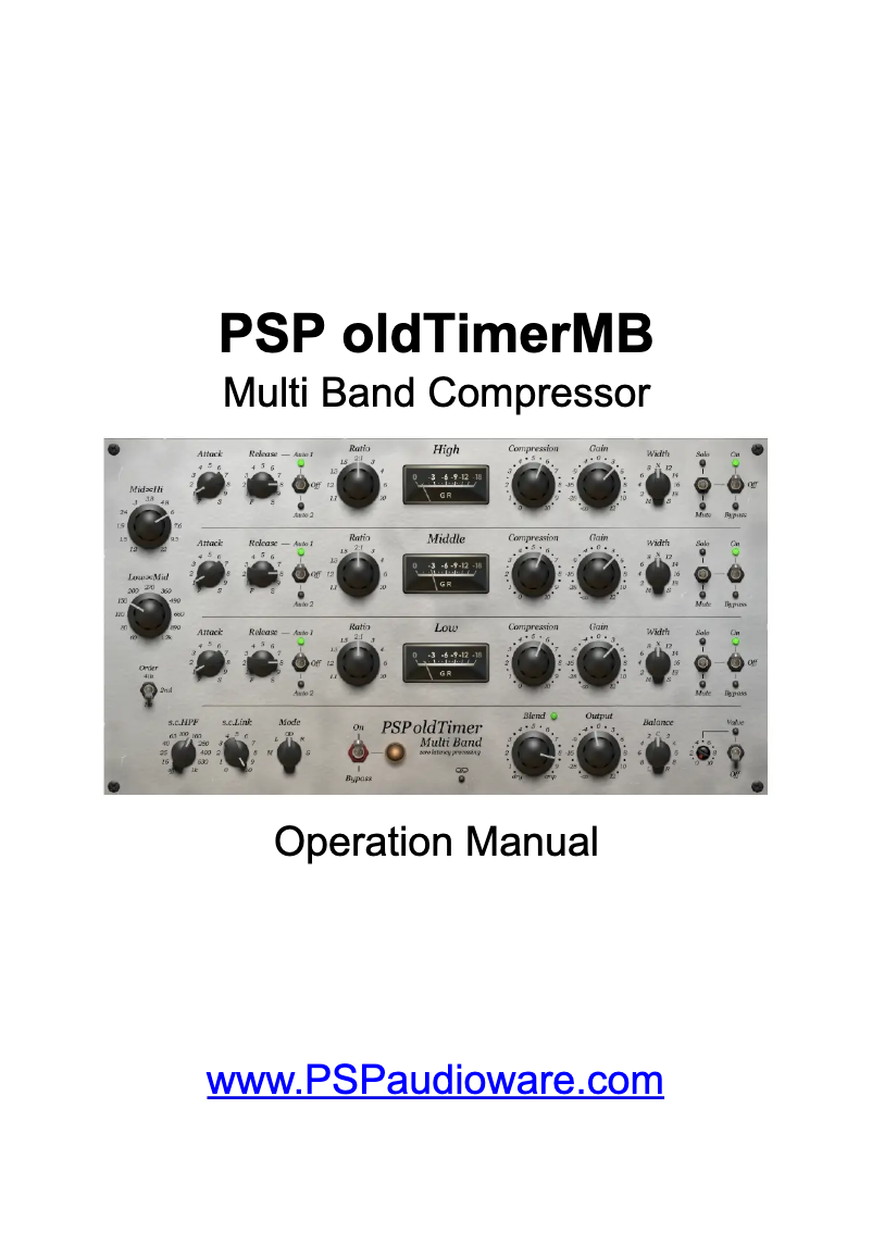 Page 1 de la notice Manuel utilisateur PSP Audioware oldTimeMB