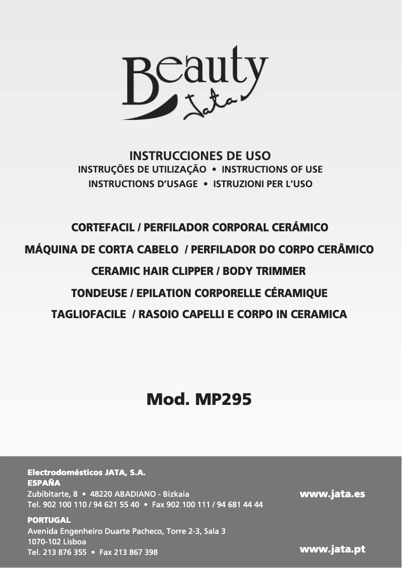 Page n°1 - Manuel utilisateur Jata MP295
