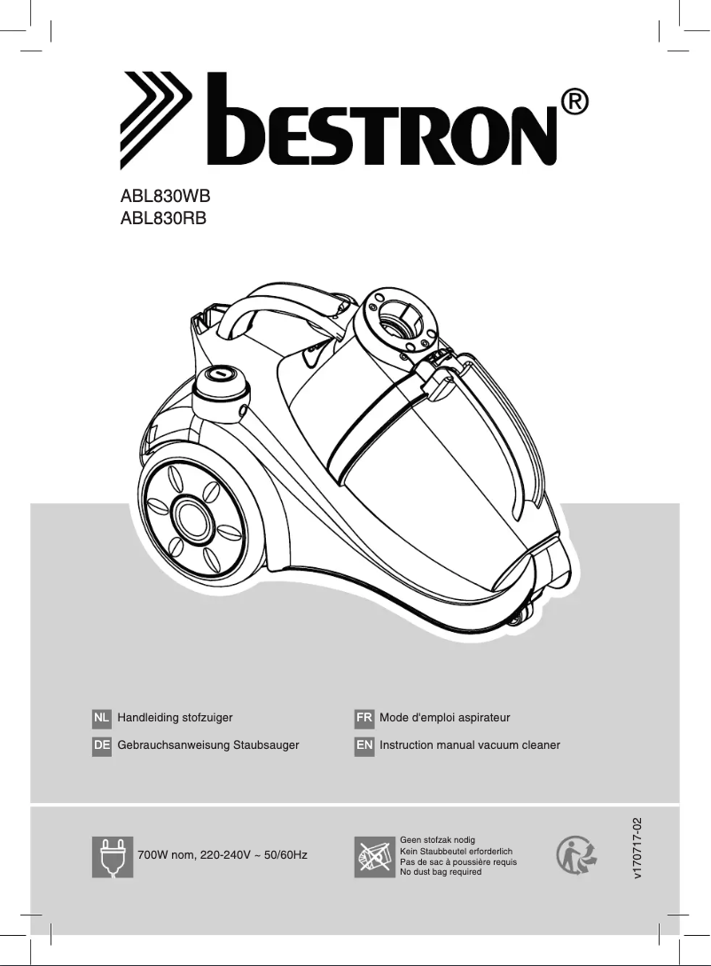 Page 1 de la notice Manuel utilisateur Bestron Puro Plus ABL830WB