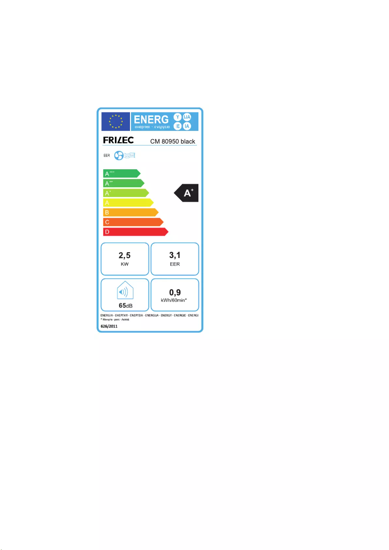 Page 1 de la notice Manuel utilisateur Frilec CM80950