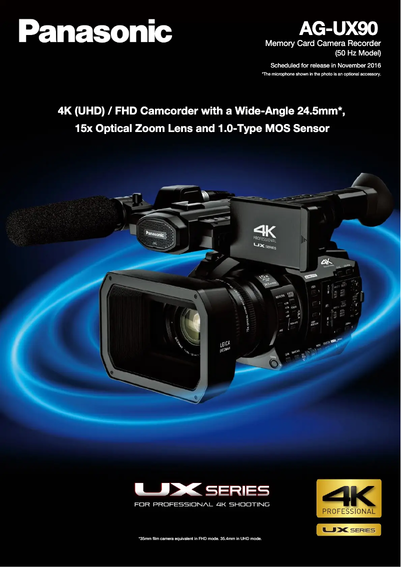 Page n°1 - Fiche technique Panasonic AG-UX90