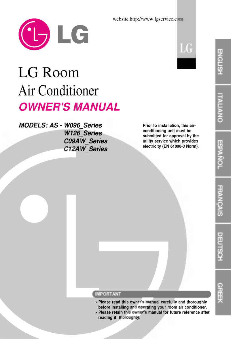 Page n°1 - Manuel utilisateur LG ASUW1863WH0