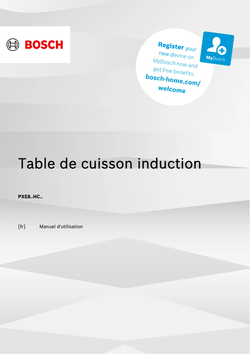 Page 1 de la notice Manuel utilisateur Bosch PXE831HC1E