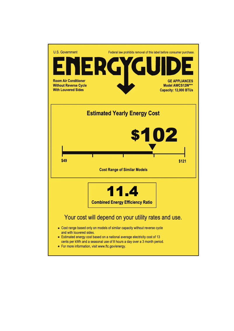 Página 1 del manual Manual de usuario GE AWCS12WWF